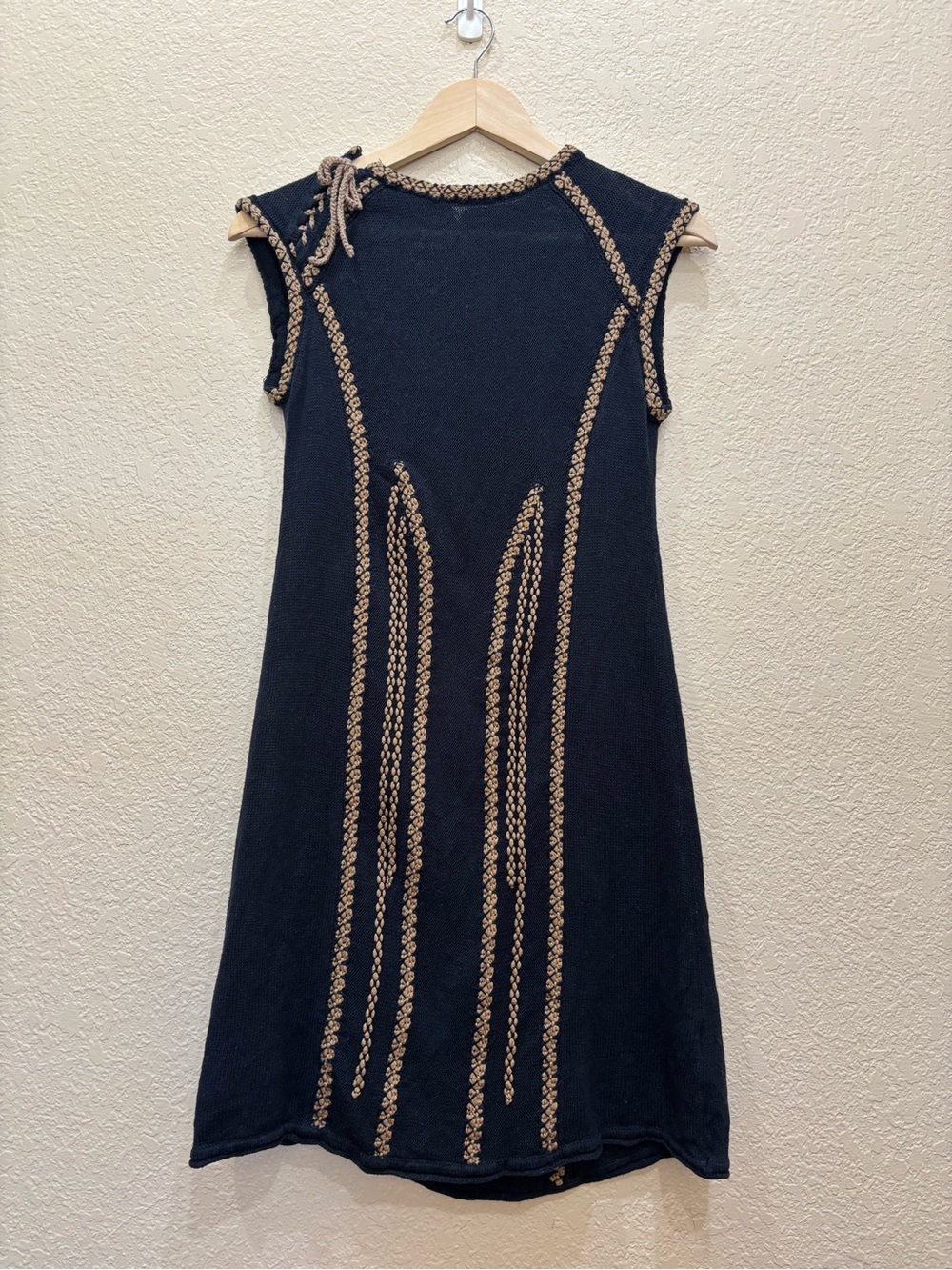 Nanette Lapore Knit Linen & Cotton Cap Sleeve Sheath Dress Cottagecore Boho Med